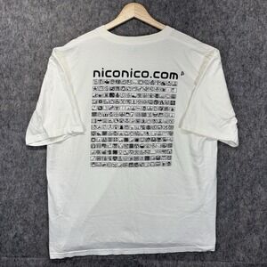 Vintage Y2K NicoNico T-Shirt Men's XL Short Sleeve Japan White Comic